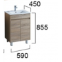 SHY05-P1 PVC 600 Free Standing Vanity Cabinet Only